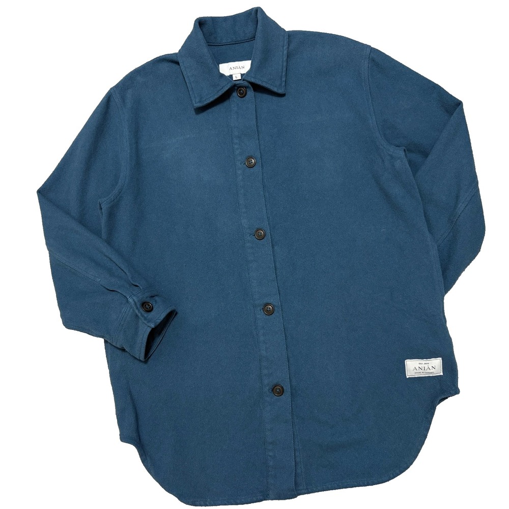 Anian Shacket Painter's Coat Womens L Blue Cotton Nylon Twill Shirt Pockets
